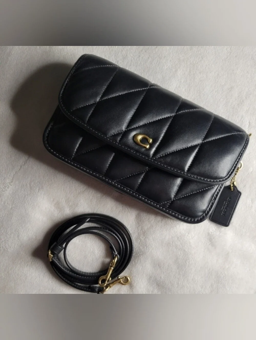 Authentic Coach Hayden Crossbody in Black Quilted Leather